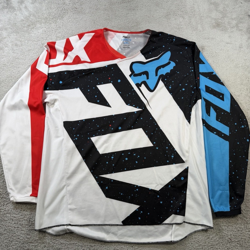 Fox Racing Jersey Men 2XL White 180 Motocross Y2K Long Sleeve Active Performance
